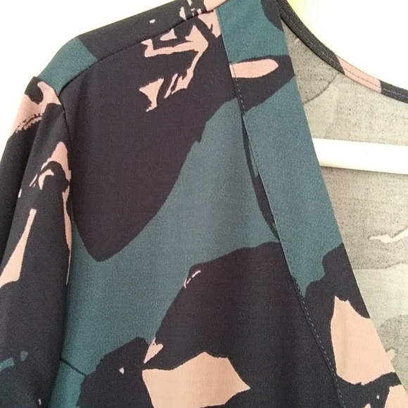 Du Jour Floral Faux Wrap Knit Maxi Dress Plus XLP Teal Pink - Picture 8 of 16